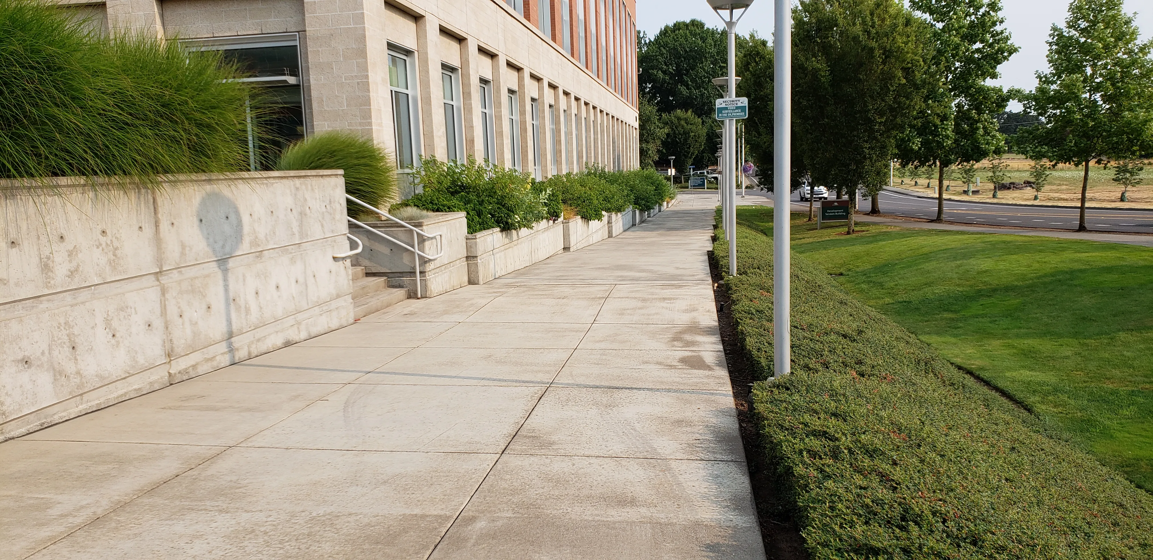 Commercial property grounds maintained by Earthworks Landscape Service